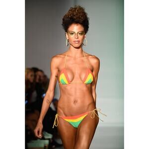 Mia Marcelle Swimwear Colorblock String Bikini Set